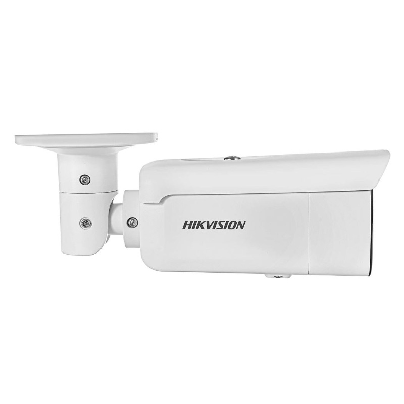 دوربین تحت شبکه هایک ویژن DS-2CD2T63G2-4LI2U با پایه خم شده، از زاویه کنار