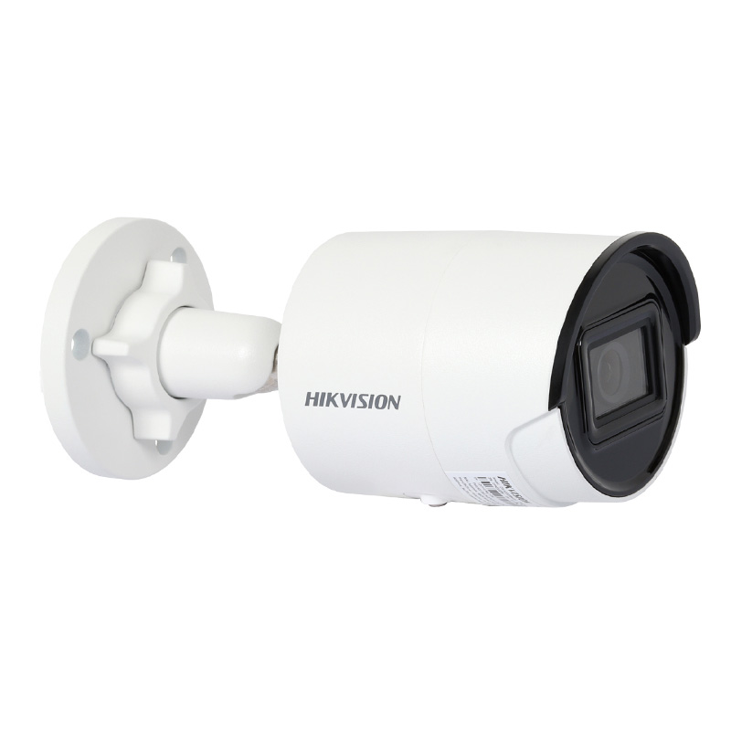 دوربین مداربسته هایک ویژن مدل DS-2CD2086G2-I که رنگ آن سفید است و به سمت راست چرخیده است 